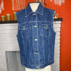 Faded Glory Authentic Wear Button Down Denim Vest